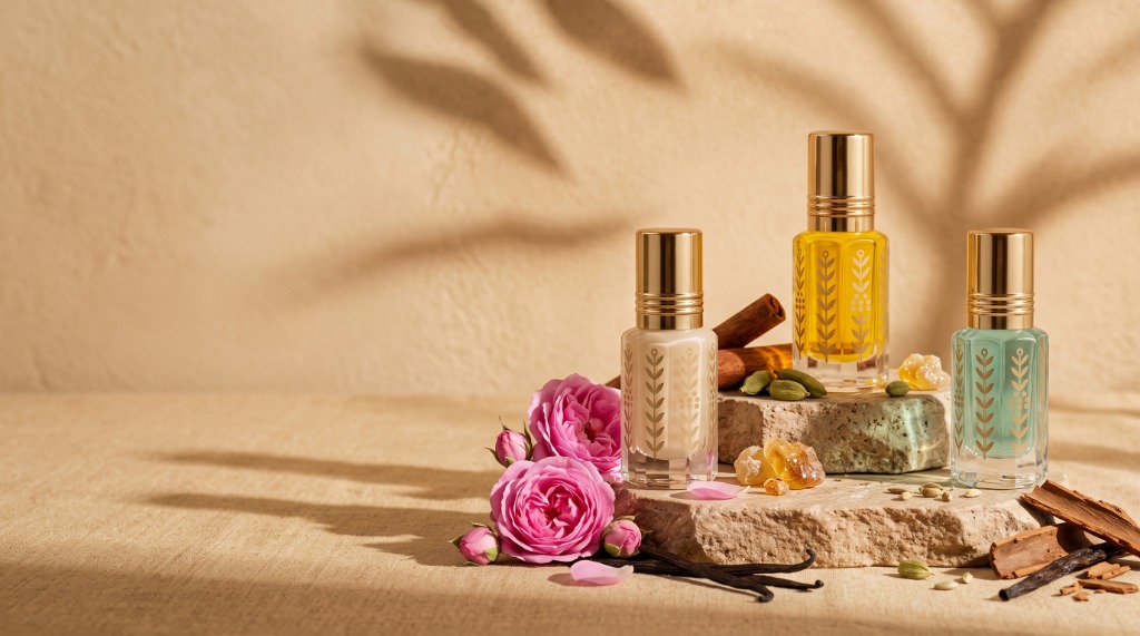 Scent Privé doftoljor i roll-on flaskor bland rosor, vanilj och bärnsten